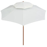 Dubbeldekker parasol 270x270 cm houten paal crèmewit - AllerleiShop