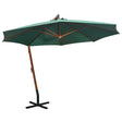 Zweefparasol 350 cm houten paal groen - AllerleiShop