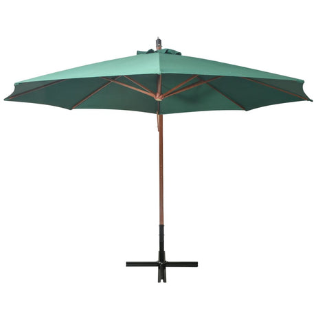 Zweefparasol 350 cm houten paal groen - AllerleiShop