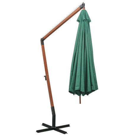 Zweefparasol 350 cm houten paal groen - AllerleiShop