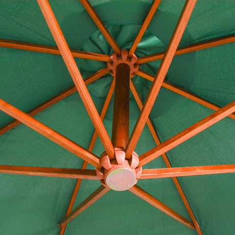 Zweefparasol 350 cm houten paal groen - AllerleiShop