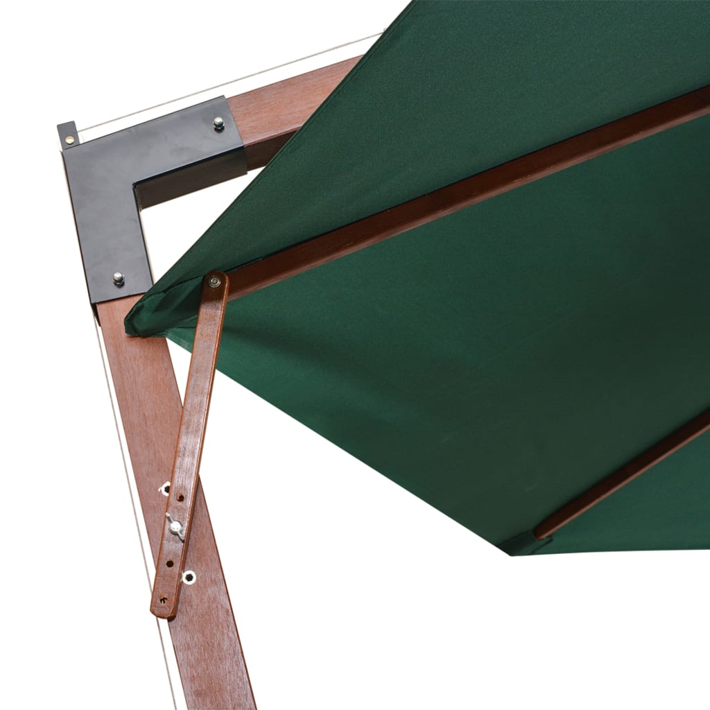 Zweefparasol 350 cm houten paal groen - AllerleiShop