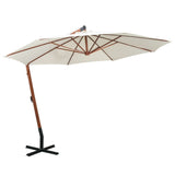 Zweefparasol met houten paal 350 cm wit - AllerleiShop