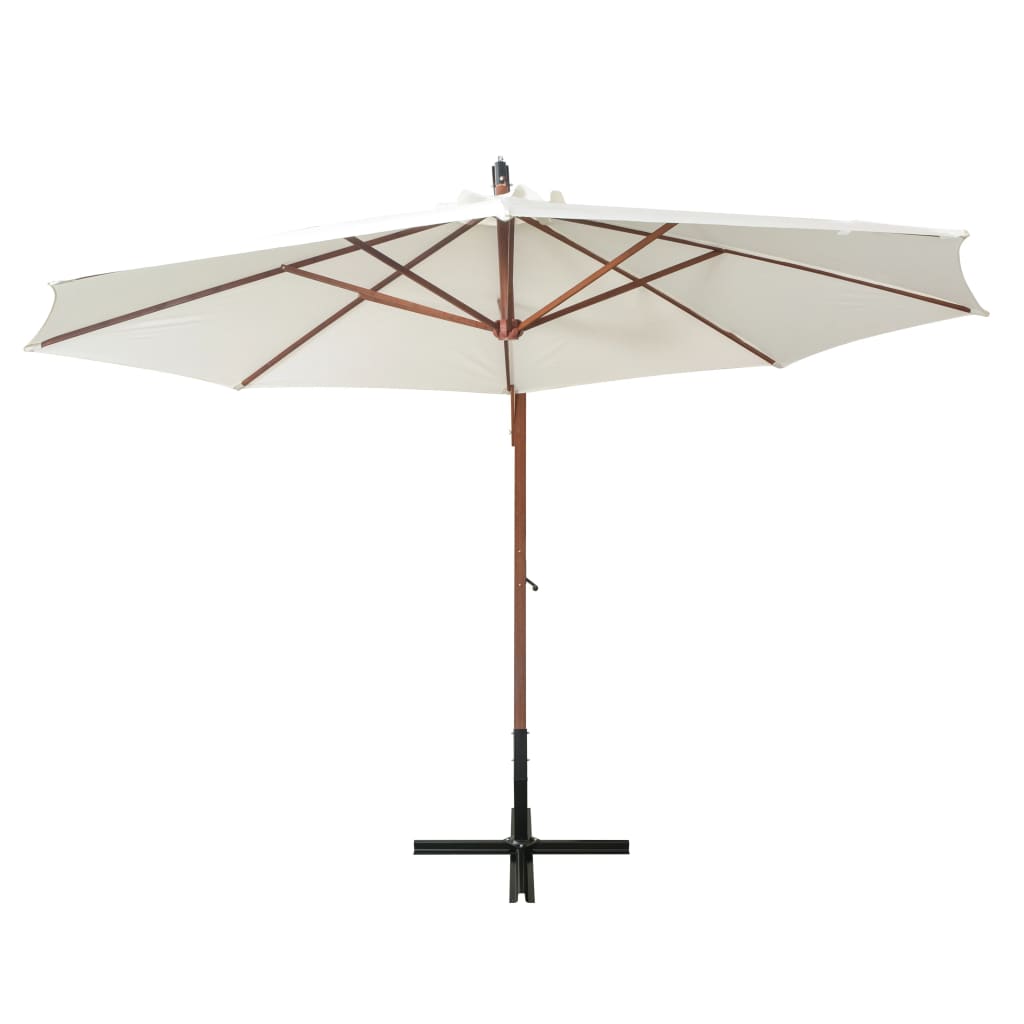 Zweefparasol met houten paal 350 cm wit - AllerleiShop