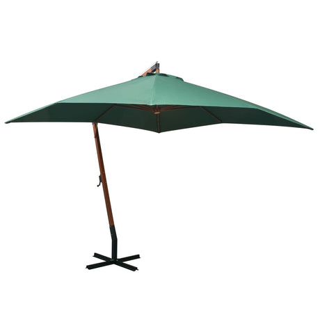 Zweefparasol met houten paal 300x300 cm groen - AllerleiShop