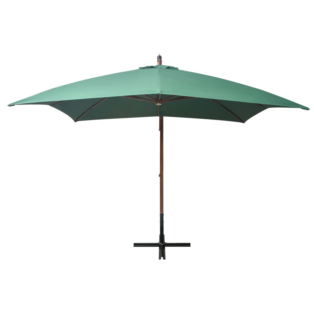 Zweefparasol met houten paal 300x300 cm groen - AllerleiShop