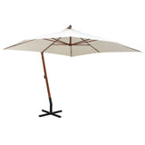 Zweefparasol met houten paal 300x300 cm wit - AllerleiShop