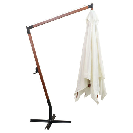 Zweefparasol met houten paal 300x300 cm wit - AllerleiShop