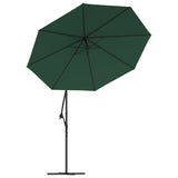 Zweefparasol met LED-verlichting en metalen paal 300 cm groen - AllerleiShop