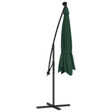 Zweefparasol met LED-verlichting en metalen paal 300 cm groen - AllerleiShop