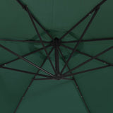 Zweefparasol met LED-verlichting en metalen paal 300 cm groen - AllerleiShop