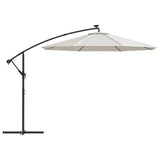 Zweefparasol met LED-verlichting en metalen paal 300 cm zand - AllerleiShop