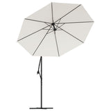 Zweefparasol met LED-verlichting en metalen paal 300 cm zand - AllerleiShop