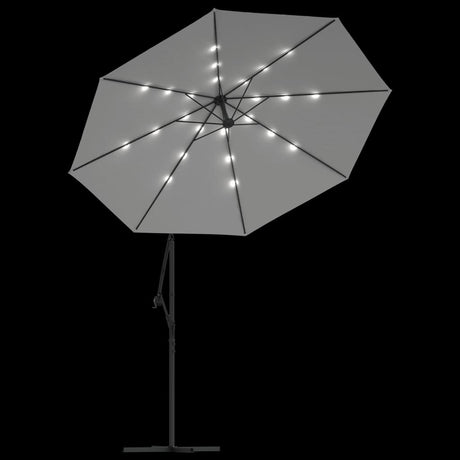 Zweefparasol met LED-verlichting en metalen paal 300 cm zand - AllerleiShop