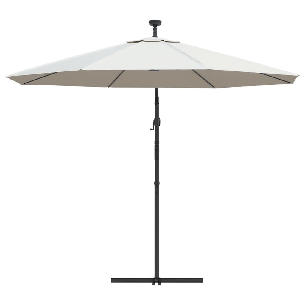 Zweefparasol met LED-verlichting en metalen paal 300 cm zand - AllerleiShop