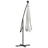 Zweefparasol met LED-verlichting en metalen paal 300 cm zand - AllerleiShop