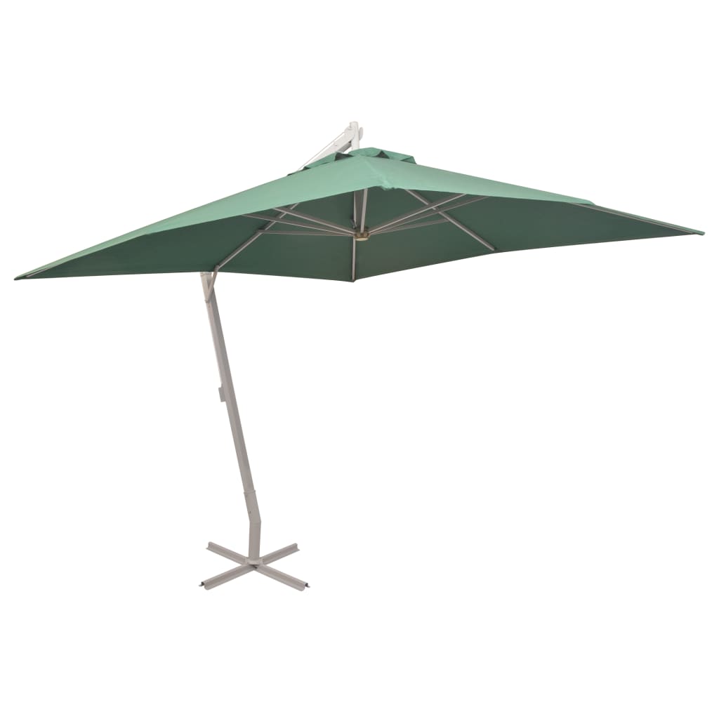 Zweefparasol met aluminium paal 300x300 cm groen - AllerleiShop