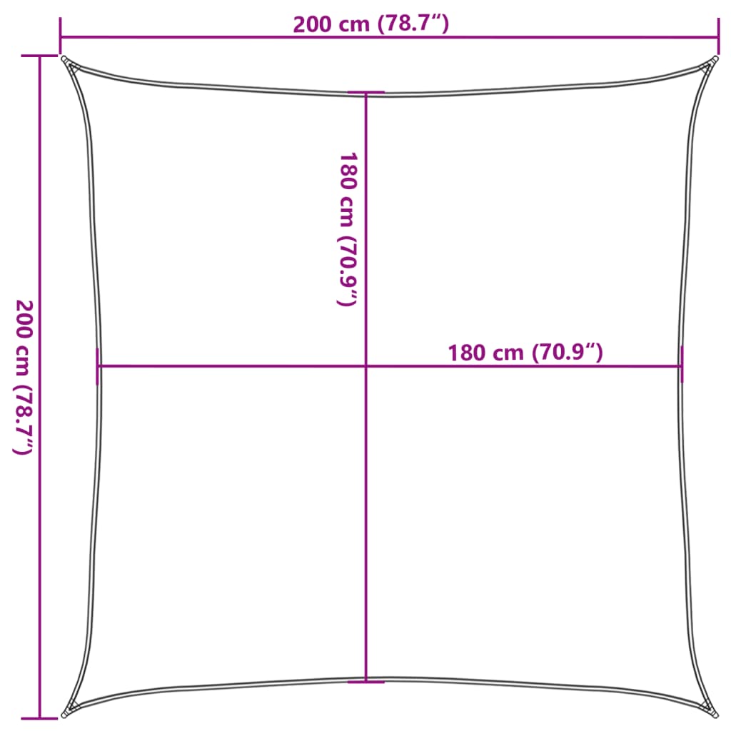 Zonnescherm HDPE vierkant 2x2 m antraciet - AllerleiShop