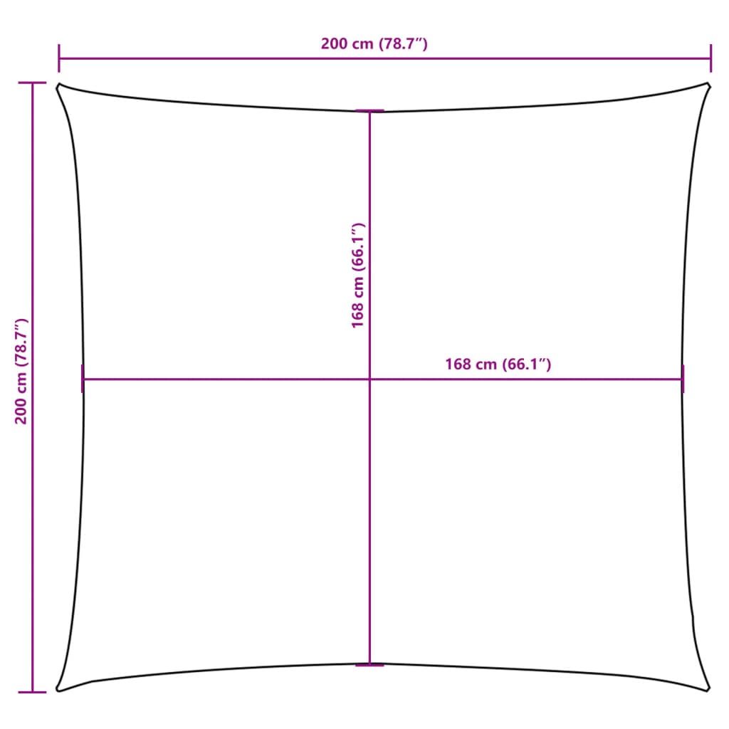 Zonnescherm vierkant 2x2 m oxford stof crèmekleurig - AllerleiShop