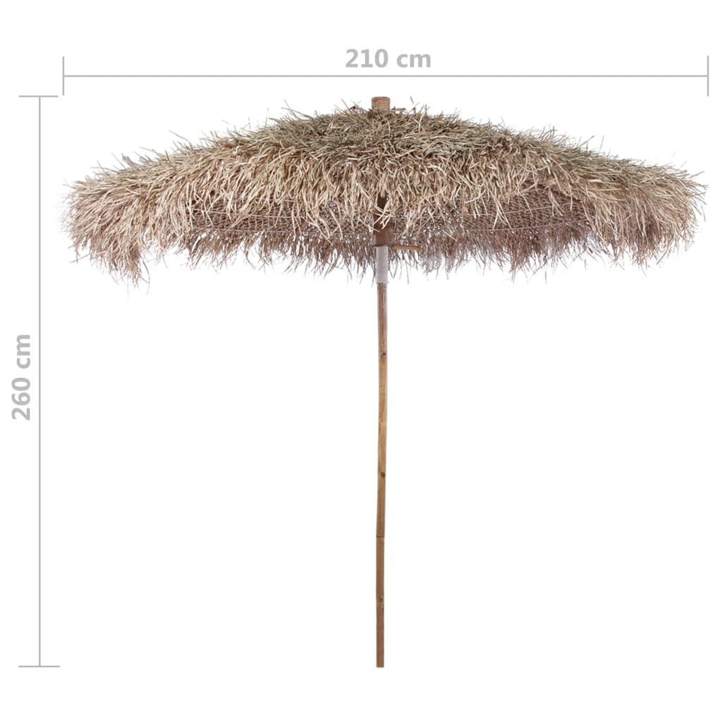 Parasol van bamboe met dak van bananenbladeren 210 cm - AllerleiShop