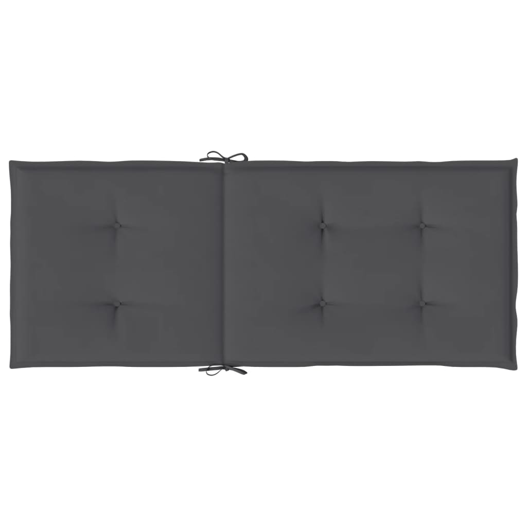 Tuinstoelkussens rugleuning 2 st 120x50x3 cm stof antraciet - AllerleiShop