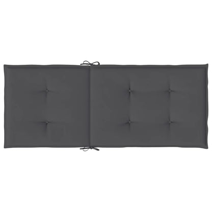 Tuinstoelkussens rugleuning 2 st 120x50x3 cm stof antraciet - AllerleiShop