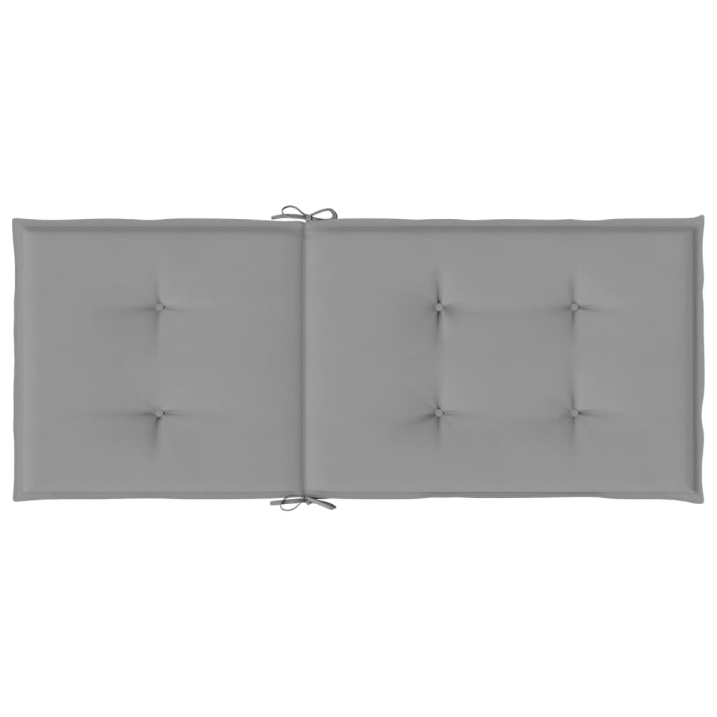 Tuinstoelkussens rugleuning 2 st 120x50x3 cm stof grijs - AllerleiShop