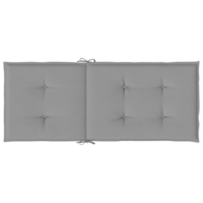 Tuinstoelkussens rugleuning 2 st 120x50x3 cm stof grijs - AllerleiShop