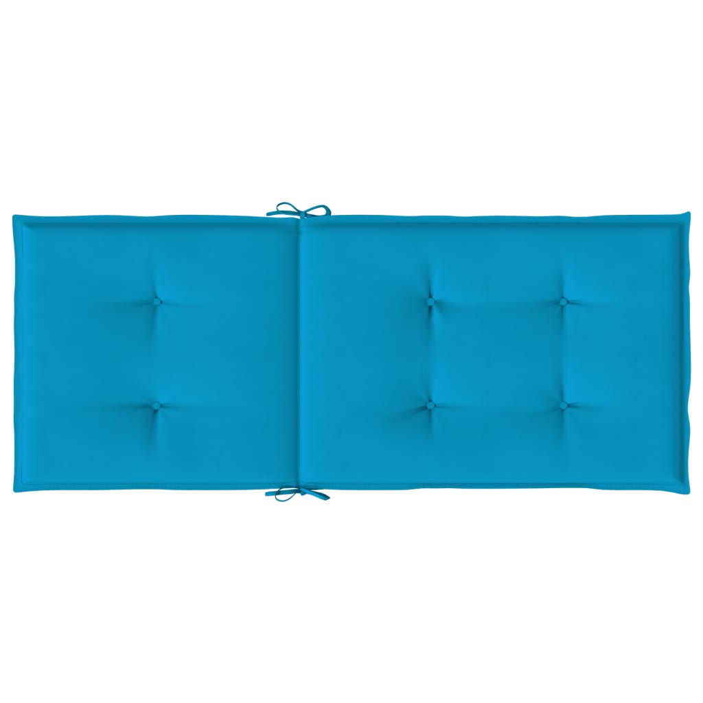 Tuinstoelkussens 2 st hoge rug 120x50x3 cm stof blauw - AllerleiShop