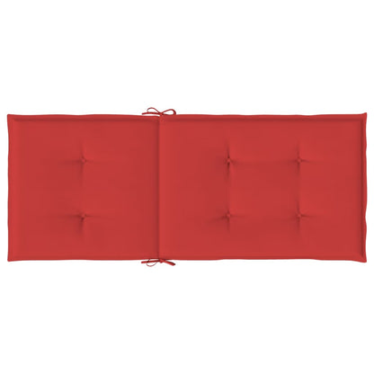 Tuinstoelkussens 4 st hoge rug 120x50x3 cm stof rood - AllerleiShop