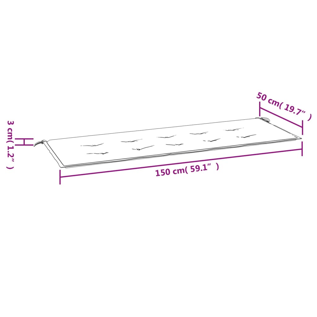 Tuinbankkussen 150x50x3 cm oxford stof antracietkleurig - AllerleiShop