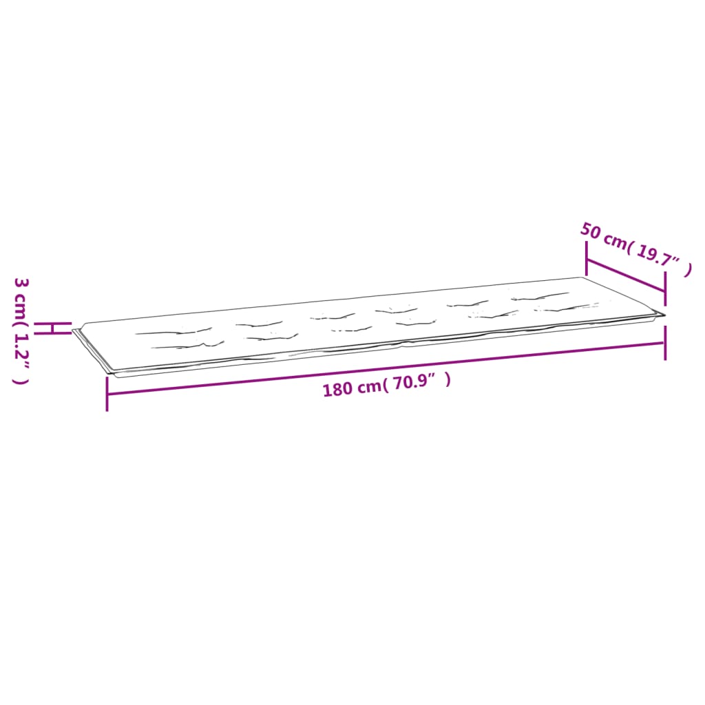 Tuinbankkussen 180x50x3 cm oxford stof grijs - AllerleiShop