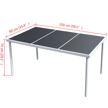 Tuintafel 150x90x74 cm staal zwart - AllerleiShop