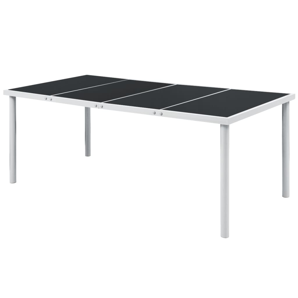 Tuintafel 190x90x74 cm staal zwart - AllerleiShop