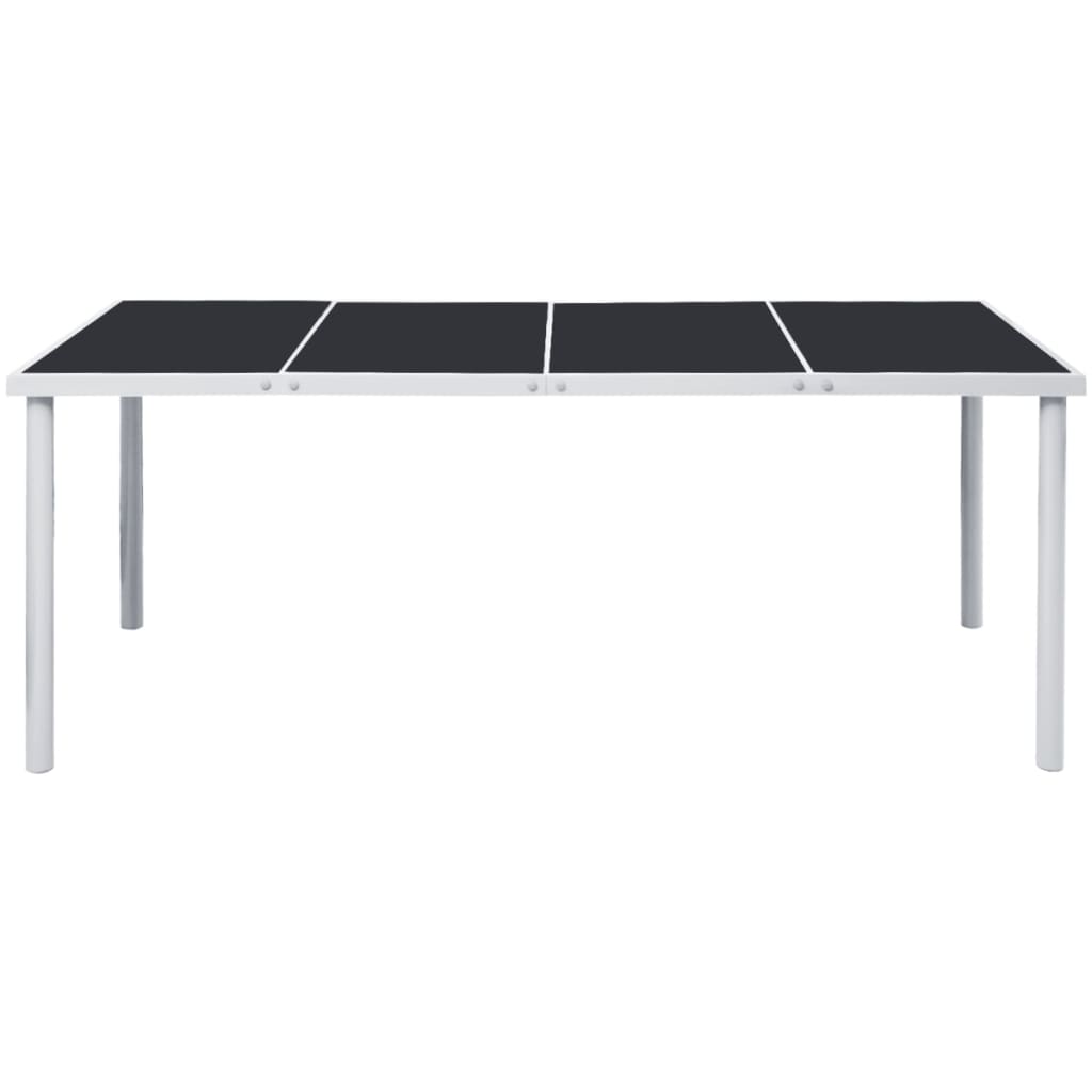 Tuintafel 190x90x74 cm staal zwart - AllerleiShop