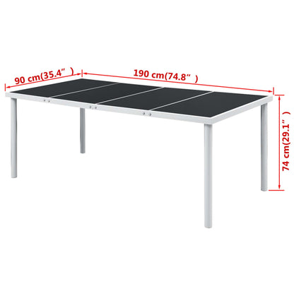 Tuintafel 190x90x74 cm staal zwart - AllerleiShop