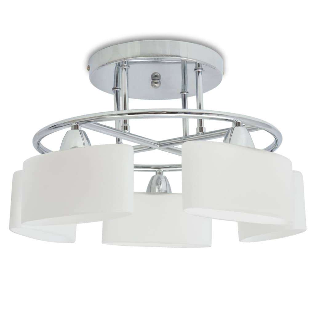 Plafondlamp met ellipsvormige glazen kappen 5xE14 200W - AllerleiShop