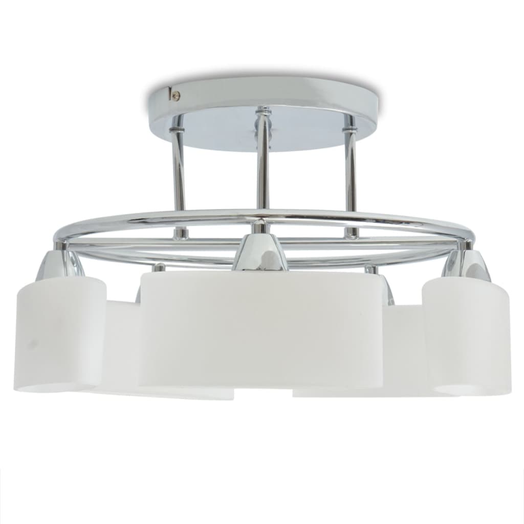 Plafondlamp met ellipsvormige glazen kappen 5xE14 200W - AllerleiShop