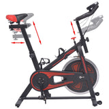 Hometrainer met hartslagsensoren zwart en rood - AllerleiShop