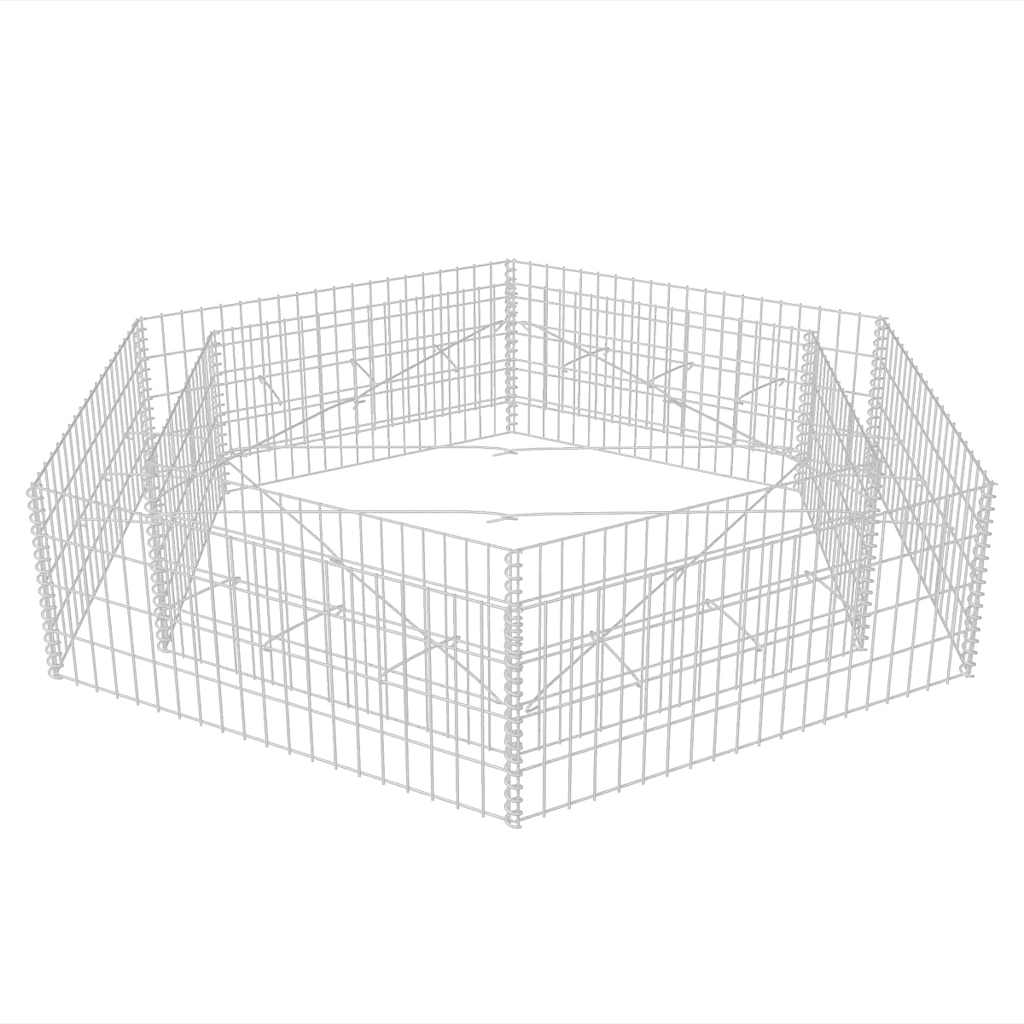 Gabion plantenbak verhoogd zeshoekig 200x173x40 cm