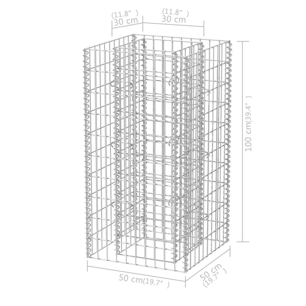 Gabion plantenbak verhoogd 50x50x100 cm staal