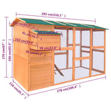 Kippenhok 295x163x170 cm hout