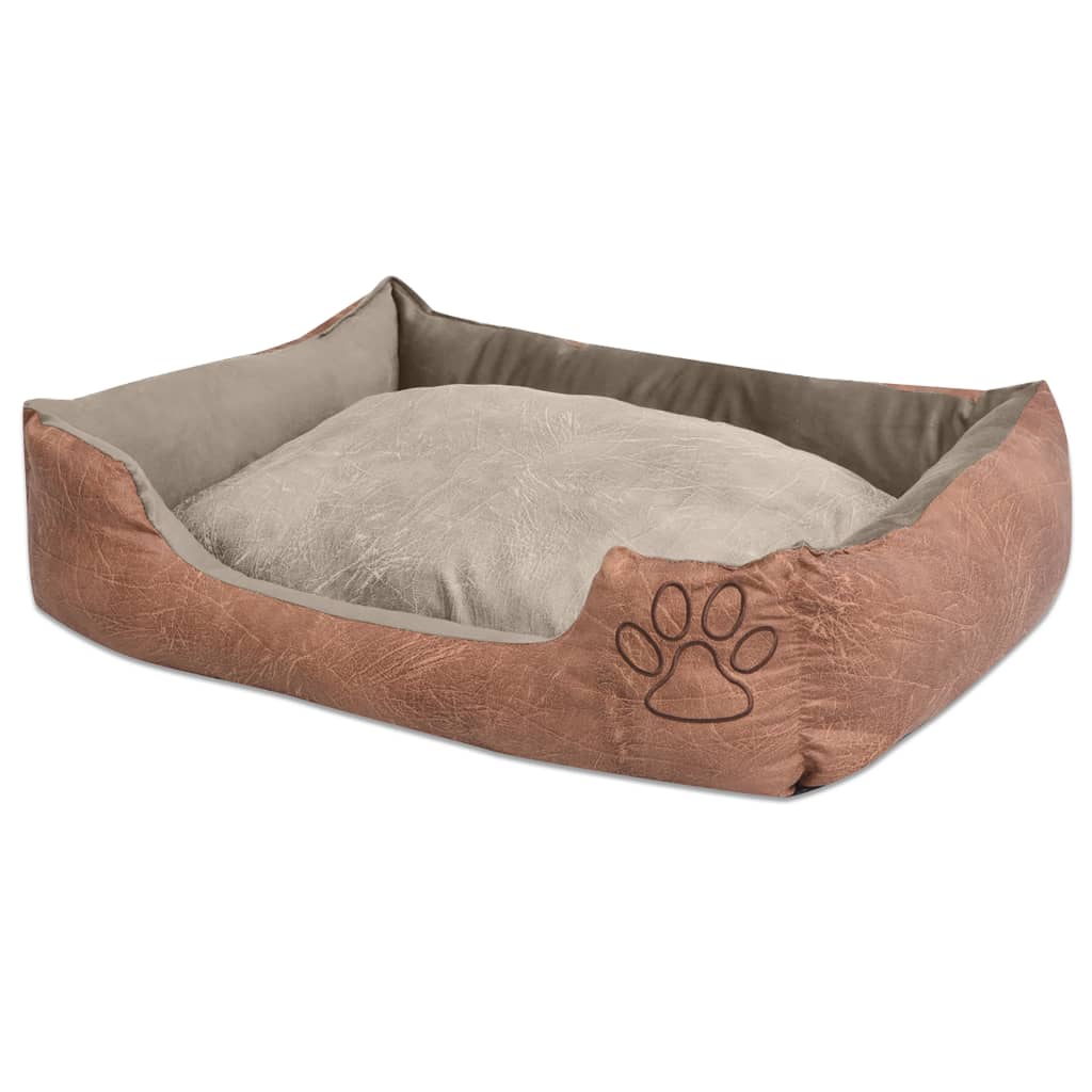 Hondenbed kussen PU-kunstleer maat XL beige