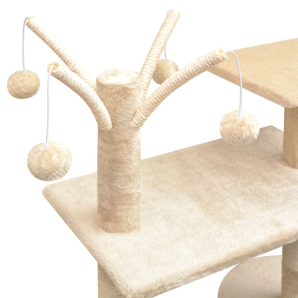 Kattenkrabpaal met sisal krabpalen 125 cm beige