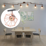 Plafondlamp met 6 spotlights E14 zwart en koper