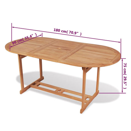 Tuintafel 180x90x75 cm massief teakhout - AllerleiShop