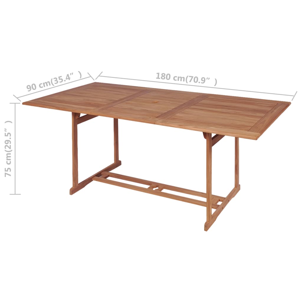 Tuintafel 180x90x75 cm massief teakhout - AllerleiShop