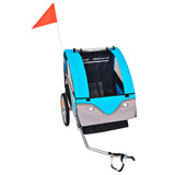 Fietstrailer 30 kg grijs en blauw