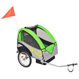 Fietstrailer 30 kg grijs en groen - AllerleiShop