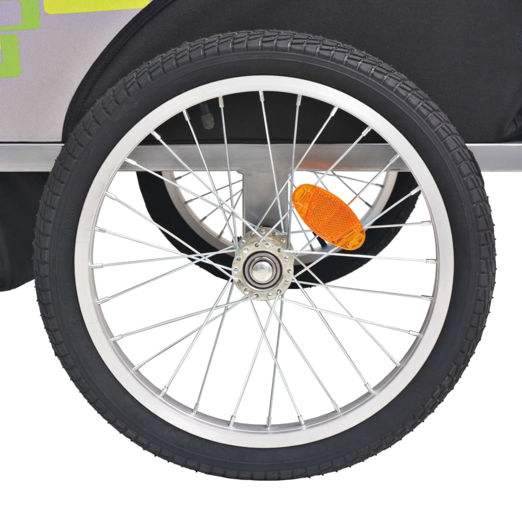 Fietstrailer 30 kg grijs en groen - AllerleiShop